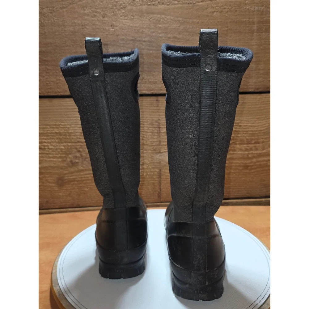 Bogs Crandall Tall Womens Waterproof Winter Boots Black Grey 72038-009 Size 9